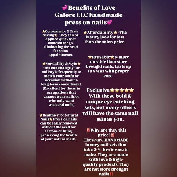 Hand crafted Glow In Dark Halloween Medium Stiletto Love Galore Press On Nails - Picture 10 of 10